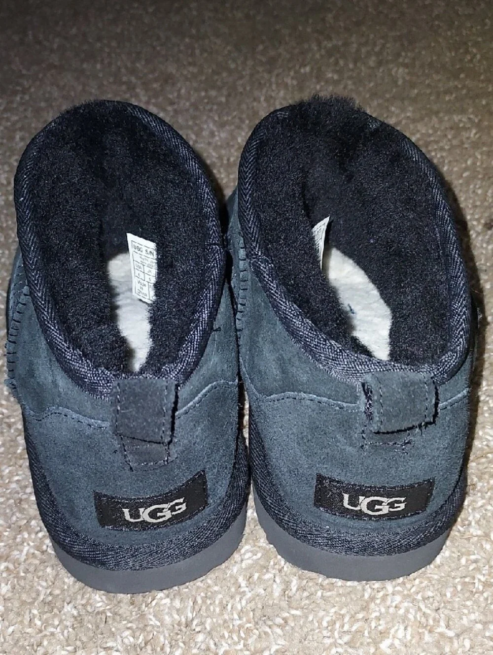 UGG Kids Soft Black Suede Short Boot